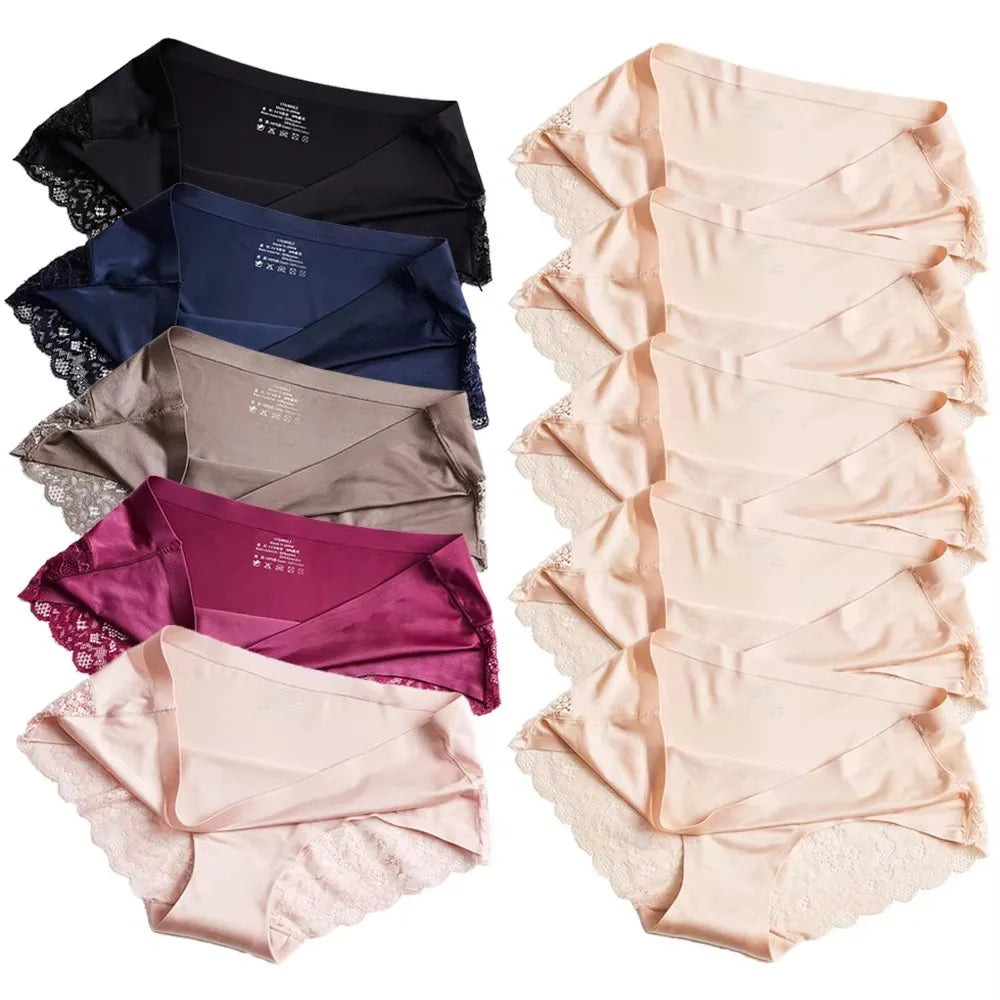 1/5/10Pcs Seamless Women Hollow Out Panties Set Underwear Comfort Lace Briefs Low Rise Female Sport Panty Soft Lady Lingerie