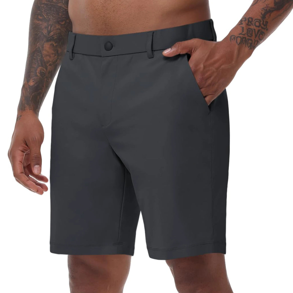 Men's Cargo Trendy Shorts Casual Elegant Golf Pants, Suit Shorts Work Dress Shorts with Concealed-Type Zipper Side Pockets