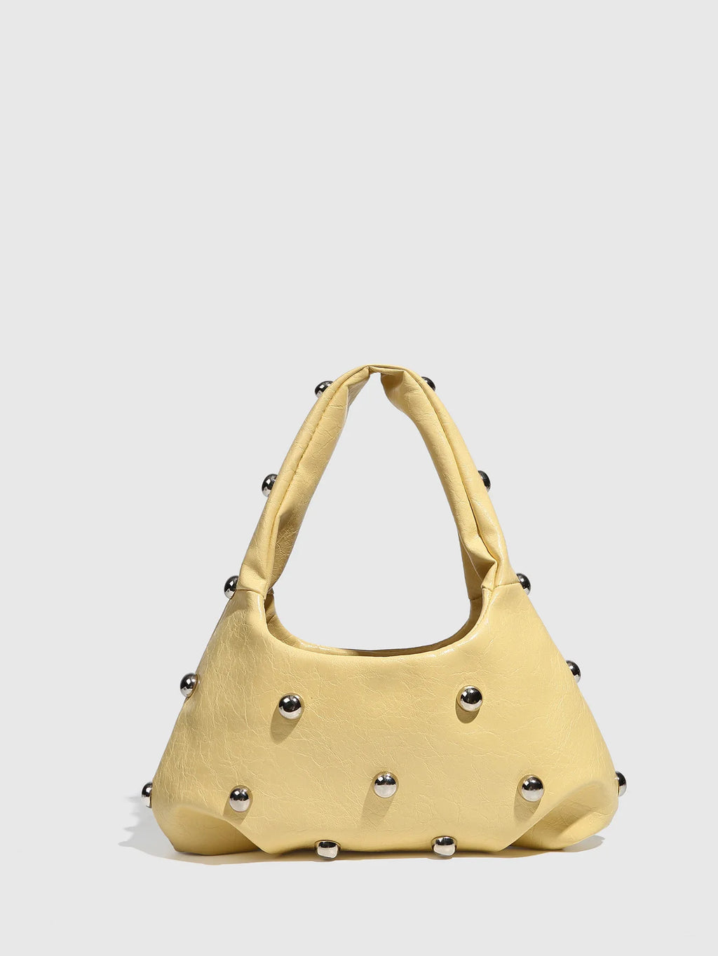 NEW Rivet Women's Handbags Soft PU Leather Shoulder Bag Casual Designer Hobos Half Moon Underarm Bags for Women 2025 Tote Clutch