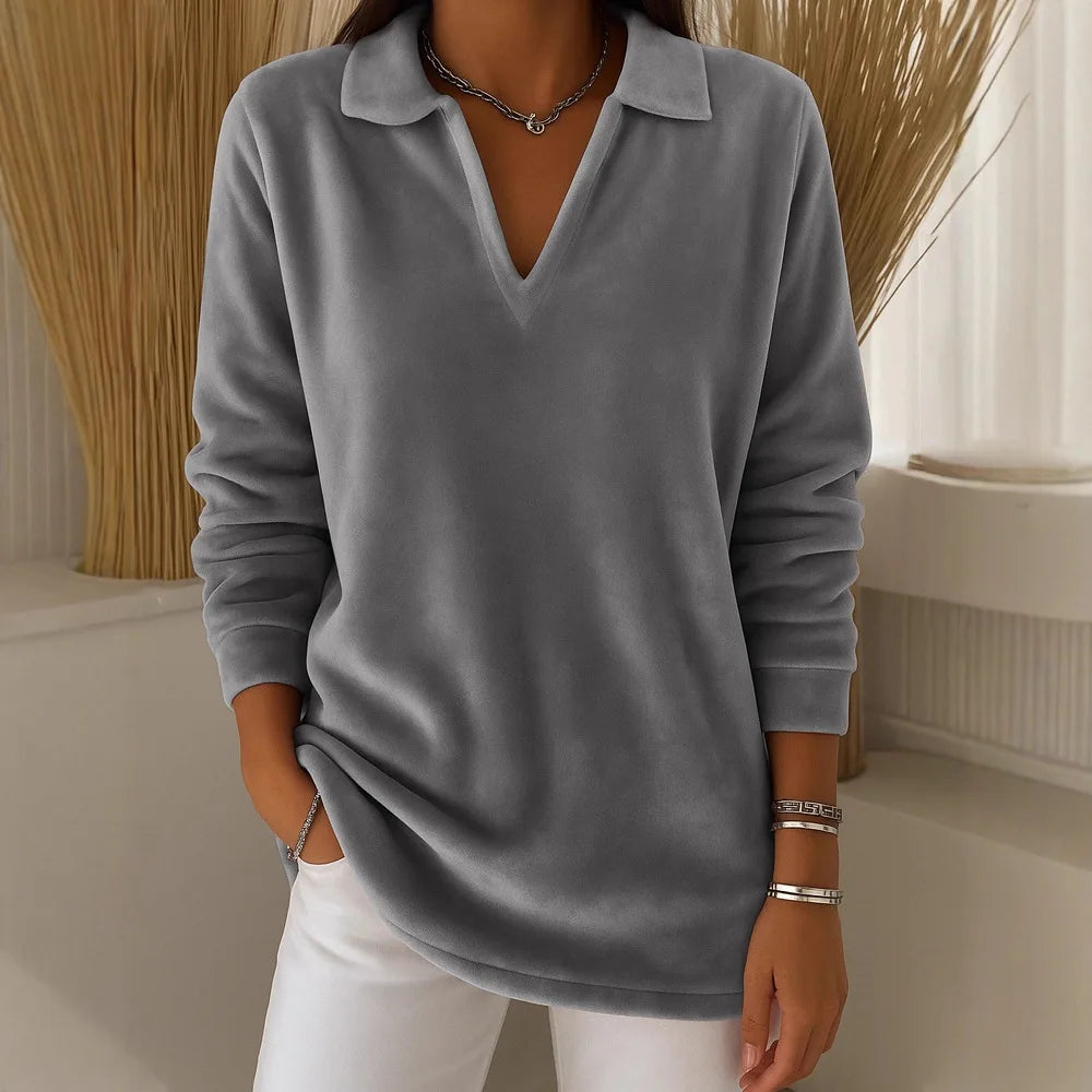 Solid Color Casual Loose T-shirts For Woman 2025 Autumn Vintage Women's Oversized T-shirt Long Sleeve Tees Fashion Female Tops