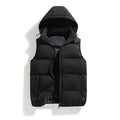 Autumn Winter Men Hooded Thicken Casual Sleeveless Vests Jackets Coat Mens Detachable Hat Waistcoat Vest Man Cotton Outwear Vest