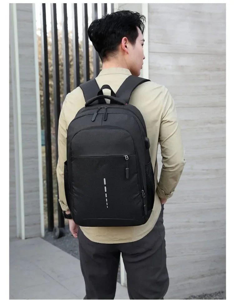 Classic Men Waterproof Backpack USB Charging Casual Travel Backpack Men Large Capacity Travel Laptop Backpack School Bag bolsas