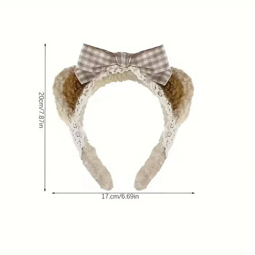 1 cute bear ear headband, soft hair accessory, Valentine's Day gift, theme party, casual outfit