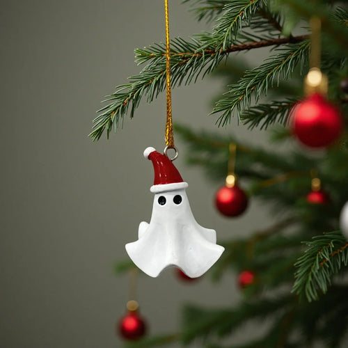 1PC Ghost Christmas Tree Ornament Resin Christmas Tree Pendant Ghost Christmas Tree Decoration Hanging Ornament Party Decoration