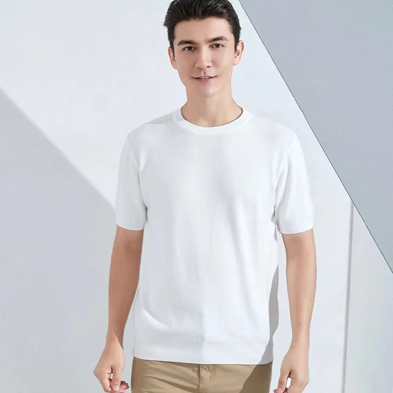 Superfine Merino Wool T shirt Men Base Shirt Wicking Breathable Quick Dry Anti-Odor No-itch Short Sleeve Tee Tops