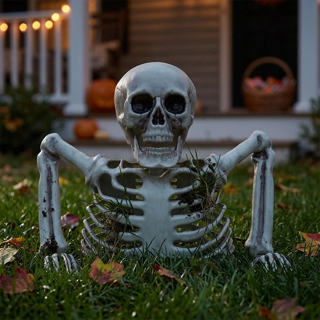 Halloween Realistic Skeleton Ornament with Movable Joints for Outdoor Yard Hallway Party Decoration