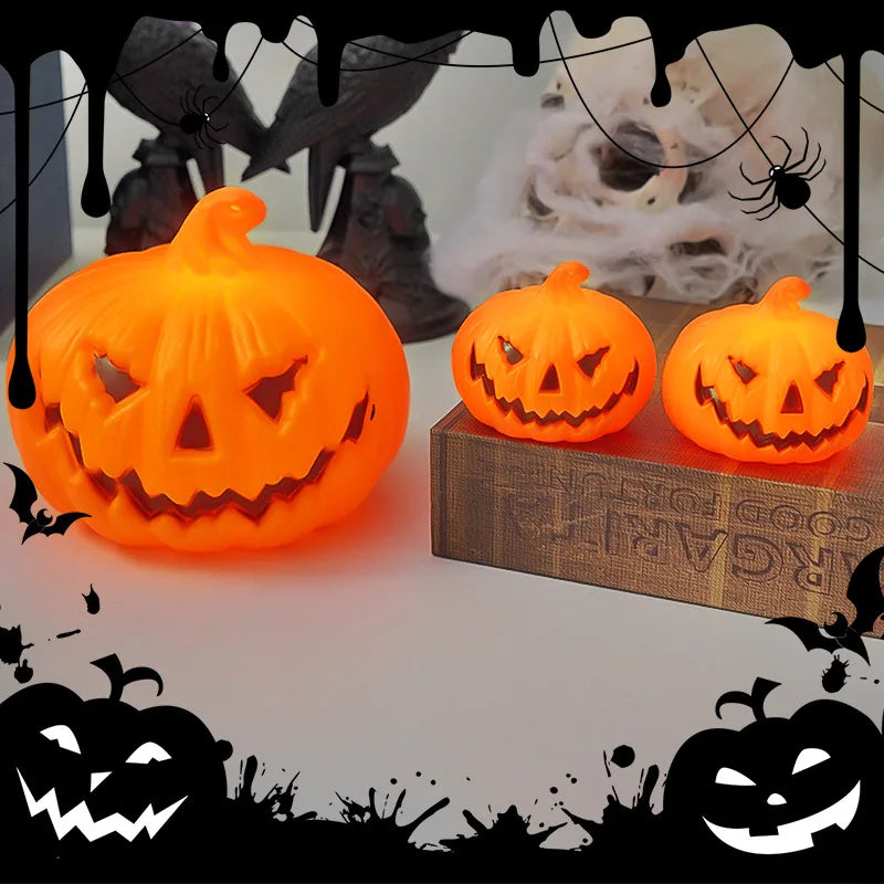 Halloween LED Pumpkin Lamp Ornaments Horror Atmosphere Kids Toy 2026 Halloween Party Home Decor Decoration Supplies