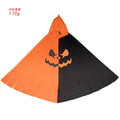 Halloween Cloak Pumpkin Bat Carnival Clothing with Hat Orange Color blocked Print Cosplay Funny Party Dress Up Costume Cos