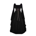 Gothic Dress for Women Halloween Renaissance Witch Dress Long Bell Sleeve Medieval Costume for Halloween Cosplay Party