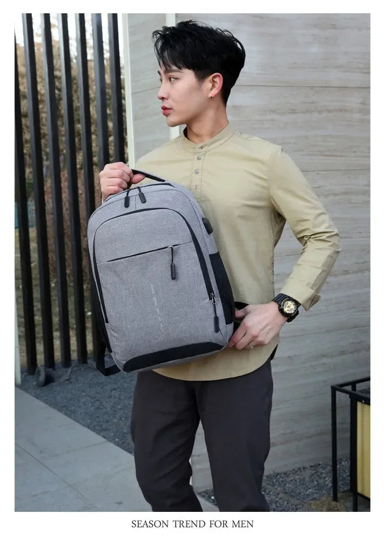 Classic Men Waterproof Backpack USB Charging Casual Travel Backpack Men Large Capacity Travel Laptop Backpack School Bag bolsas