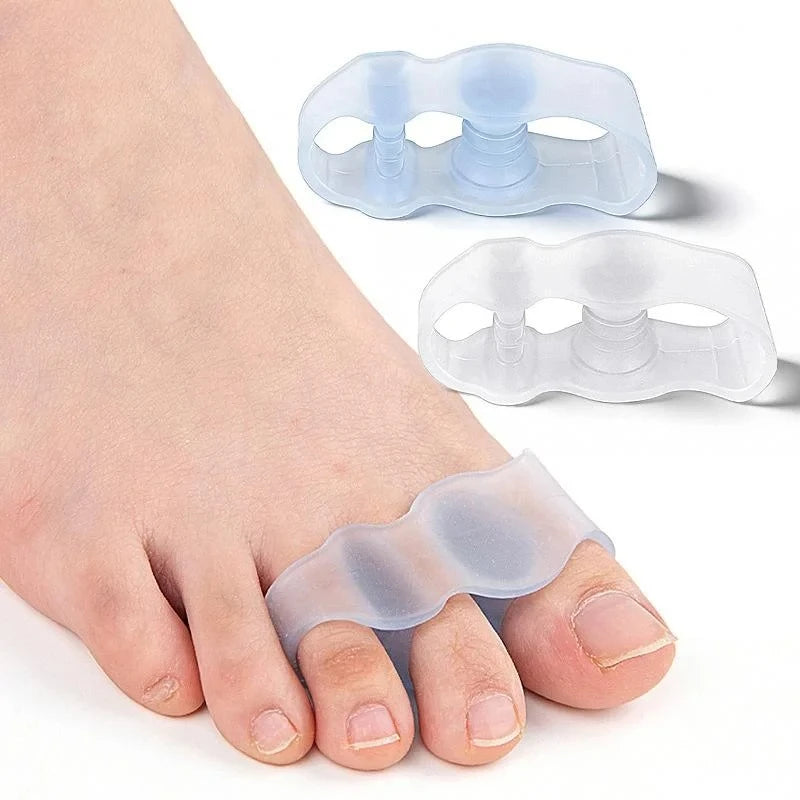 1 pair Silicone Three Hole Toe Separator Fingers Feet Toe Spreader Hallux Valgus Bunion Corrector Foot Care tool