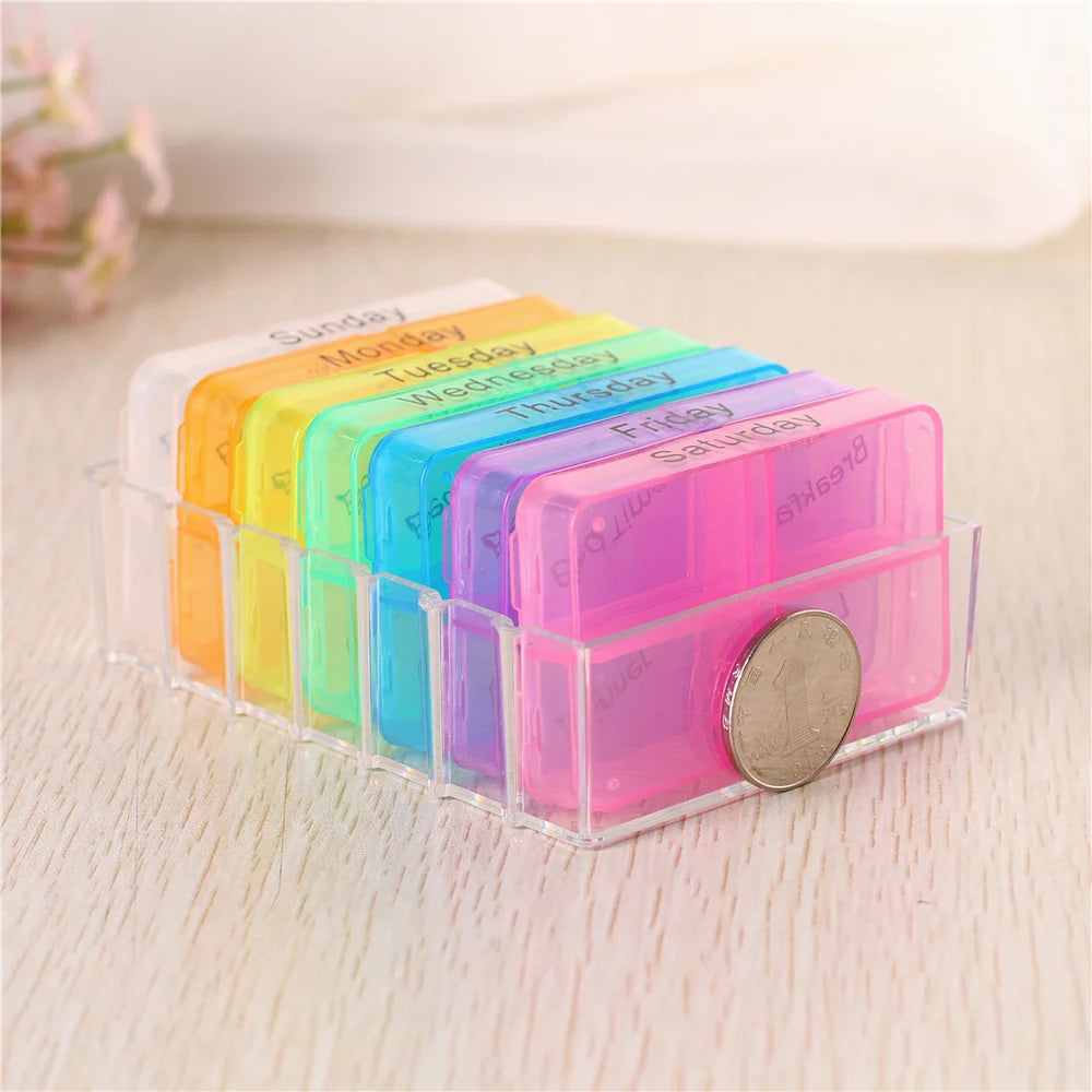 28 Compartment Plastic Medicine Box Drawer Style Organizer for Home Health Care Storage medicine organizer shelf