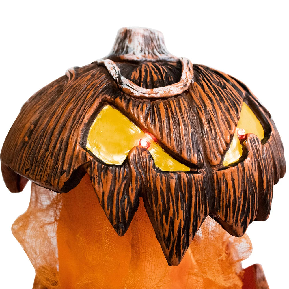 Halloween Pumpkin Decoration Realistic Pumpkin Figurine with Light Up Eyes for Courtyard Bar Haunted House Festivals Party Favor