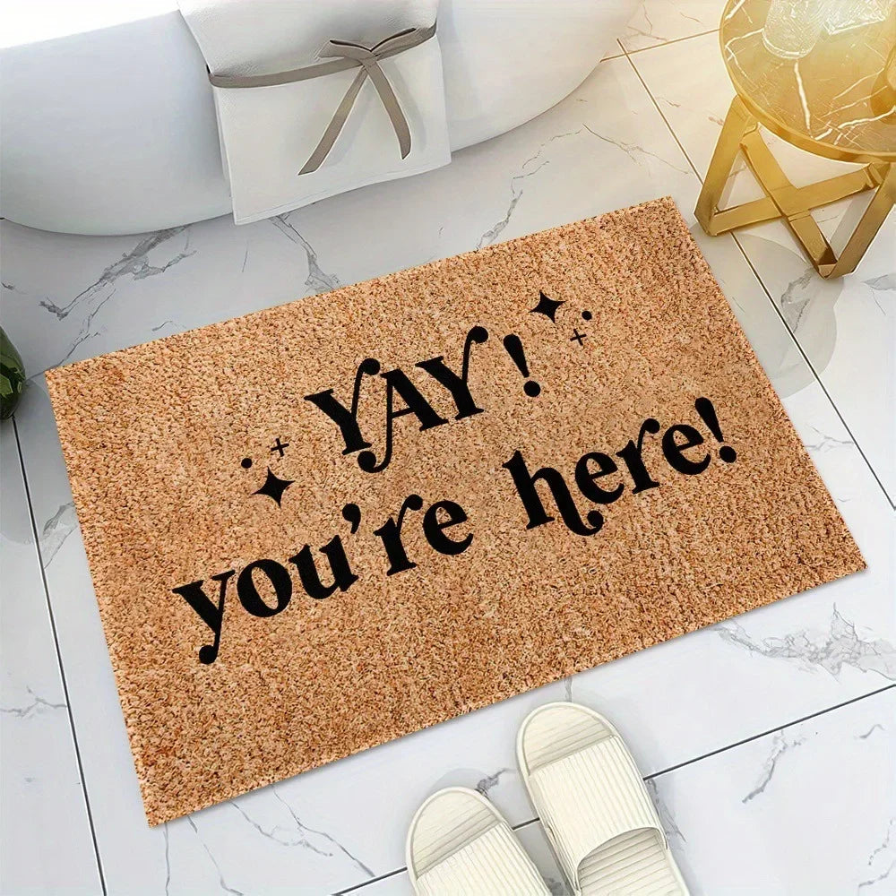 VIKAMA 2025 Christmas Reindeer Doormat Kitchen Rug Indoor Outdoor Entryway Carpet Holiday Home Decor Happy New Year 2026