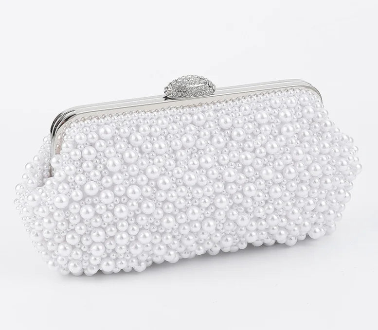 Pearl Clutch Bags Women Purse Ladies white Hand Bags Evening Bags for Party Wedding black Shoulder Bag Bolsa Feminina