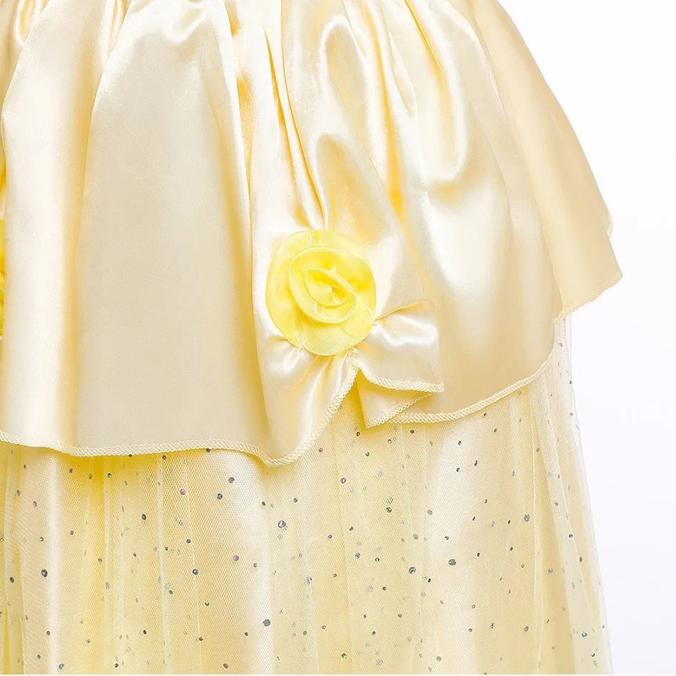 Girls Birthday Party Costumes Kids Belle Dress Up Beauty and The Beast Costume Princess Dress Baby Christmas Halloween Costume