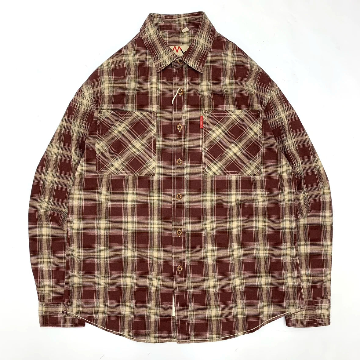 2025 Autumn New Japanese Retro Long-Sleeve Turn-down Collar Plaid Shirt Men's Fashion 100% Cotton Washed Loose Casual Blouses