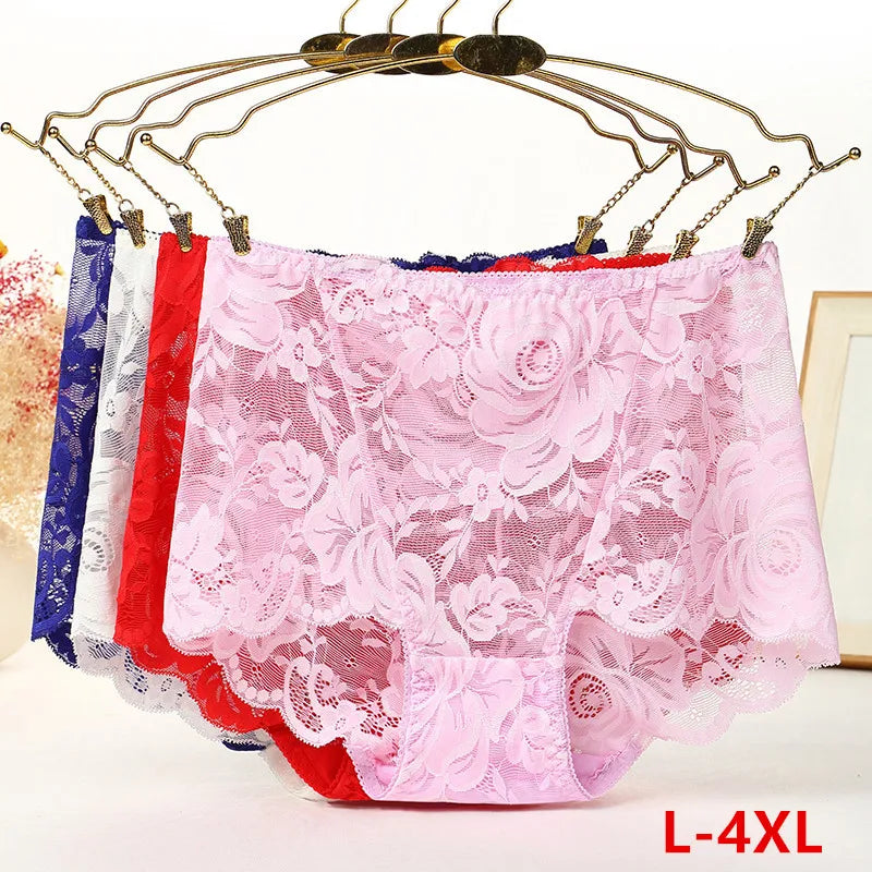 Lencerias sexy lingеrie lace Plus size ropa interior de mujer high waist underwear women cotton crotch comfortable Panties women