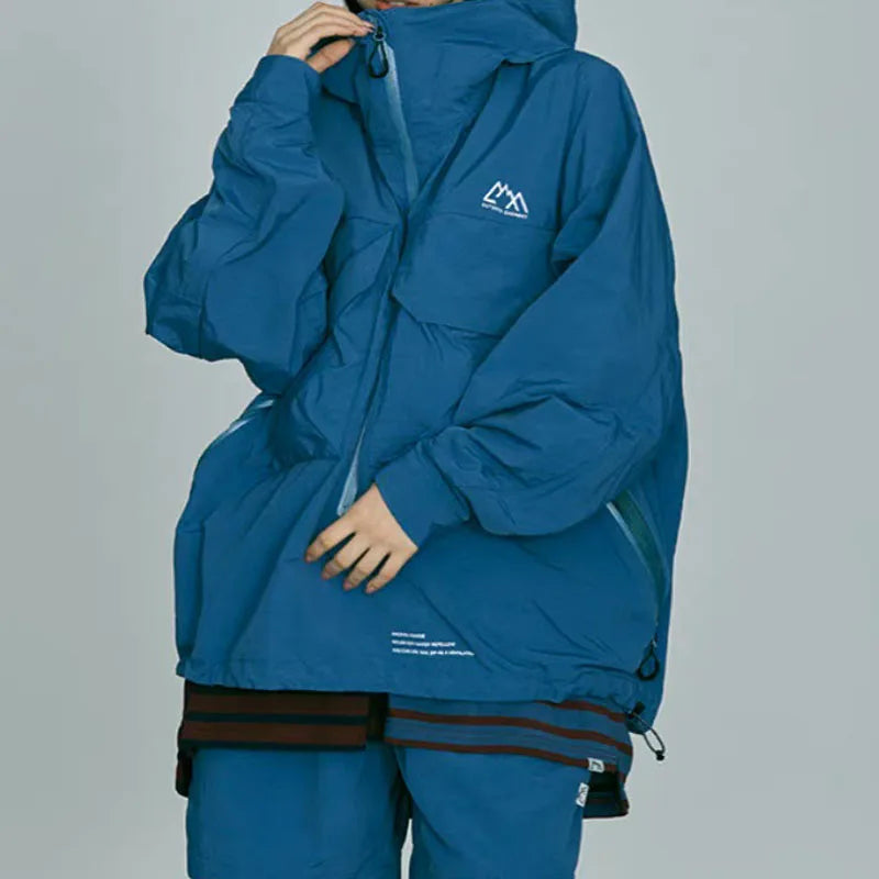 Loose Fitting Hooded Water Resistant Jacket Comfortable Long Sleeve Youthful Style Outerwear for Men And Women