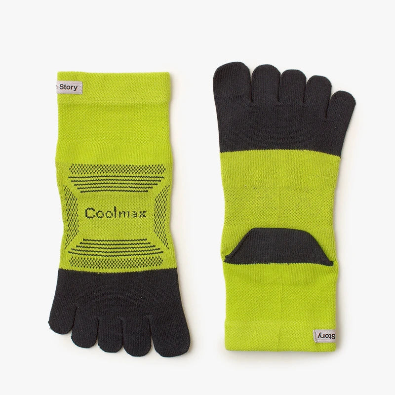 1 Pairs Men's Five Finger Socks Anti-friction Sweat-absorbent Breathable Marathon Running Socks Outdoor Tennis Split Toe Socks