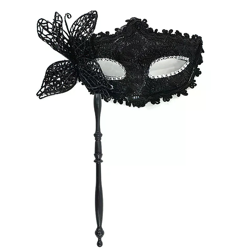 Halloween Party Mask With Holding Stick Evening Prom Masquerade Mask Stage Cosplay Props Half Face Masks For Women