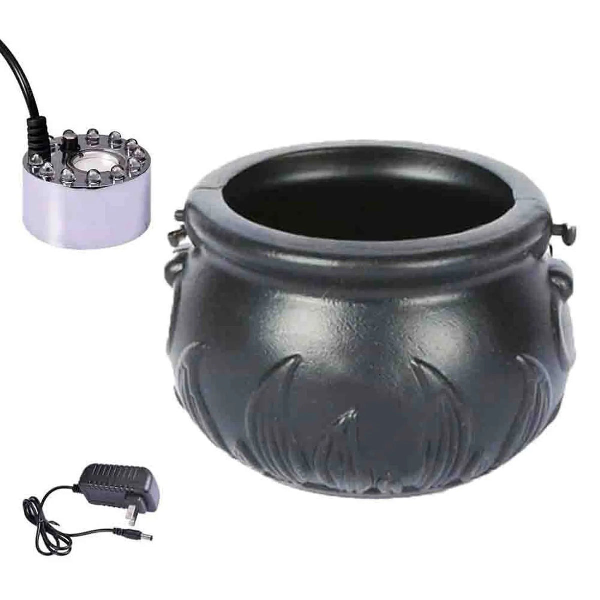 Halloween Mist Witch Pot,Witch Cauldron Fog Maker Water Fountain Fog Machine Colorful Changing Light Halloween Party Decoration
