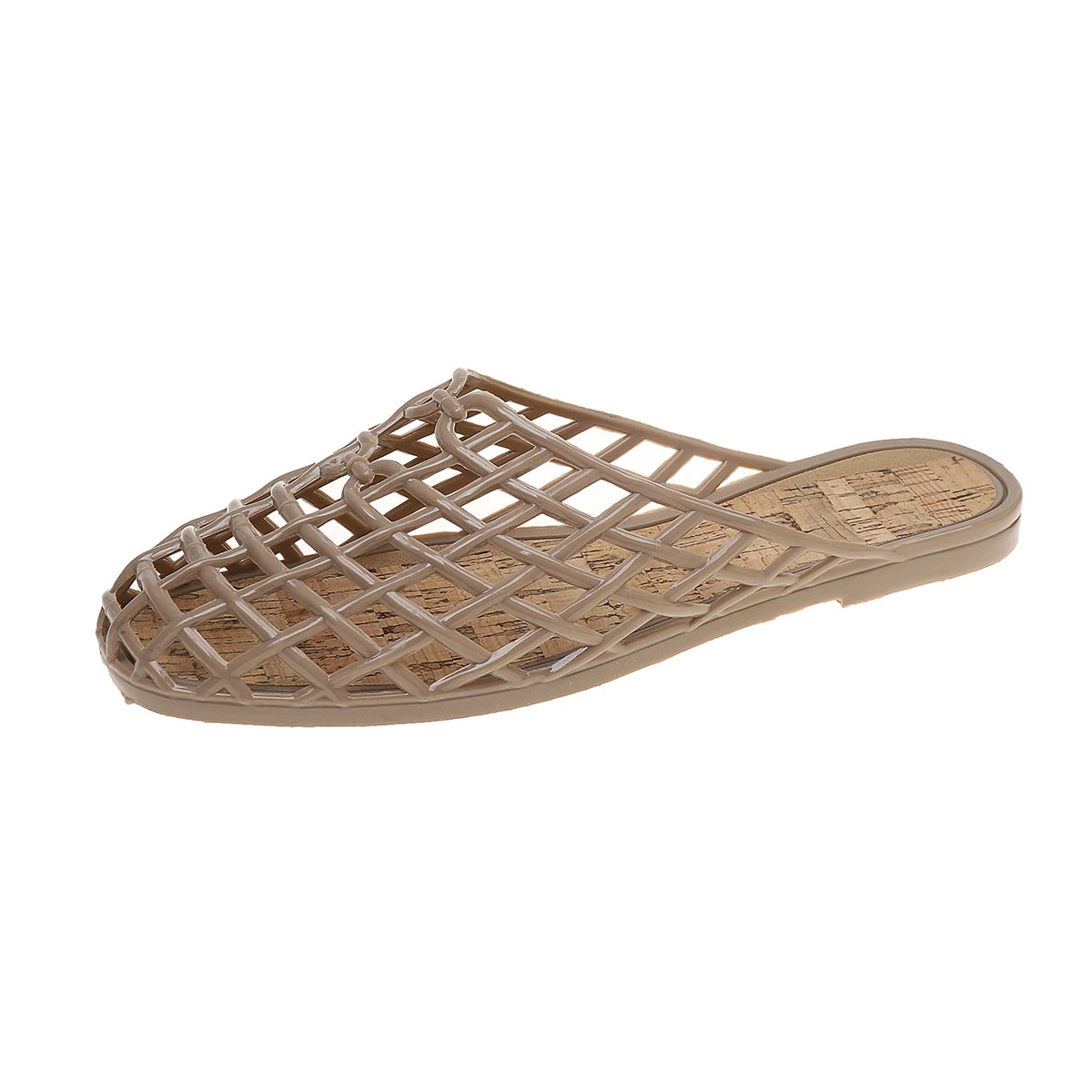 Women's Shoes 2025 Summer New Mesh Woven Hollowed-out Breathable Head Slippers for Women's Toe Wedge Sandals Zapatos De Mujer