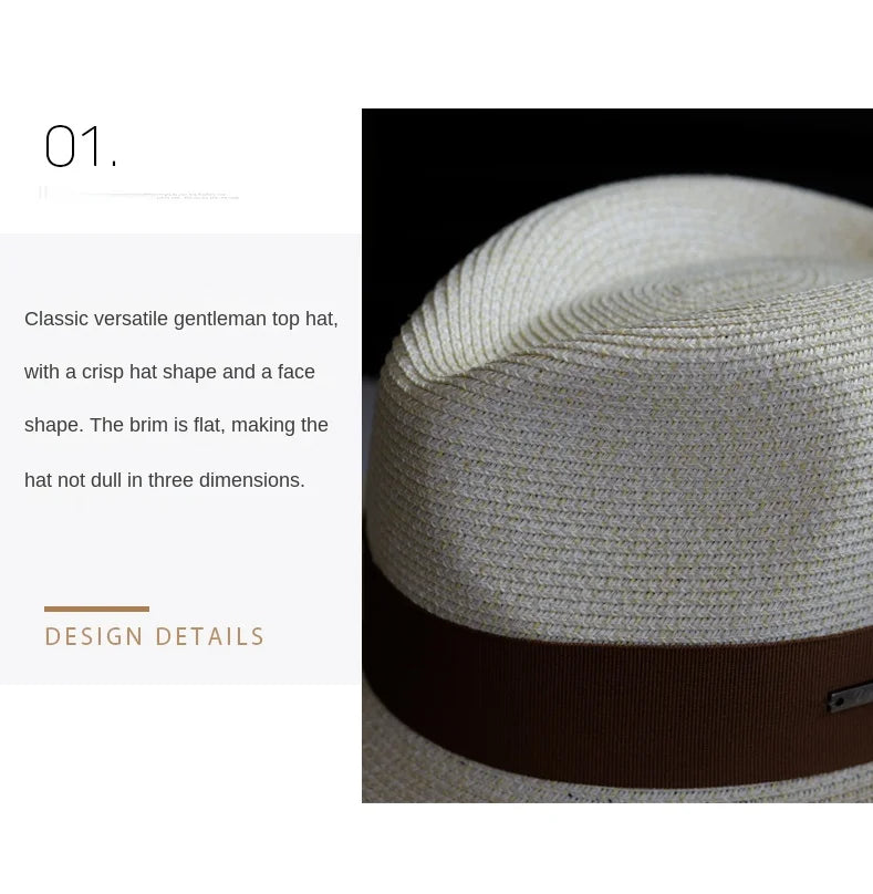Summer Women Straw Hats Sun Visor Cap Leisure Elegant Panama Hat For Men Gentleman Formal Hat Manattend  Party Quality Hat Gifts