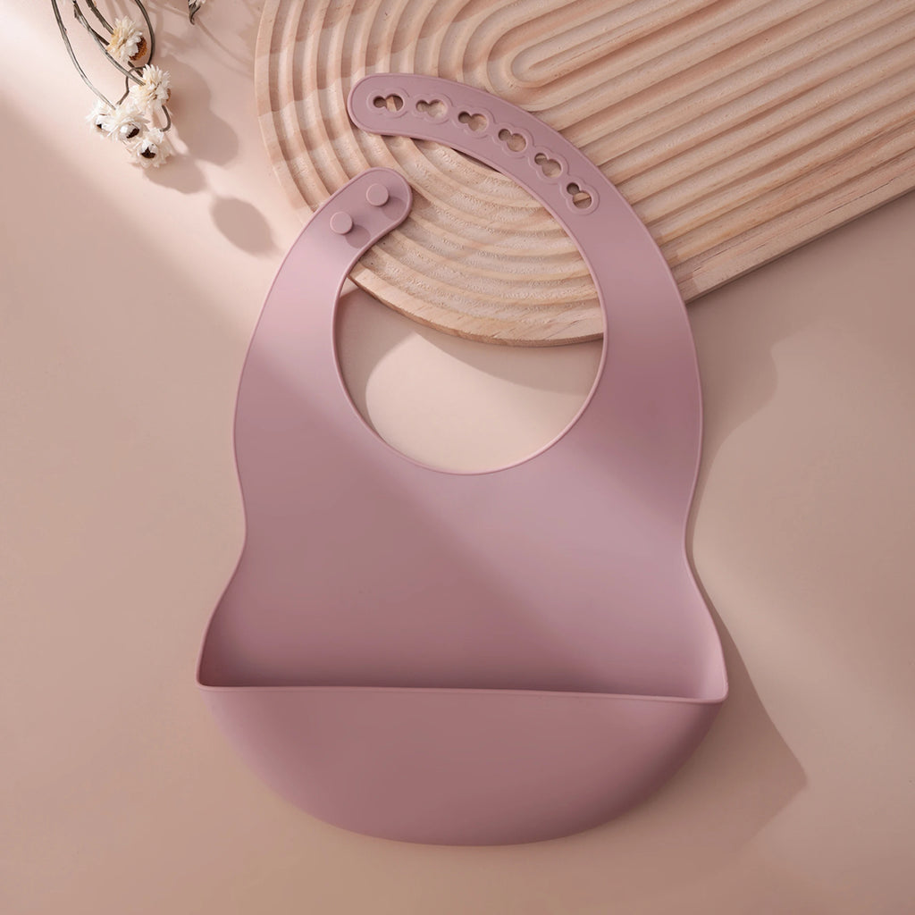 Color Kids 1PCS Silicone Baby Bib Adjustable Waterproof Feeding Bib BPA Free Soft Drool Bib Newborn Essentials Saliva Towel