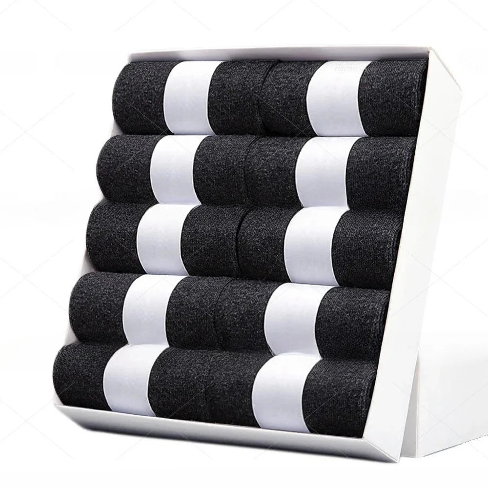 5/10 Pairs Men Socks Cotton Blend Black Business Casual Soft Breathable for  Spring Summer Autumn Winter Size 6-13