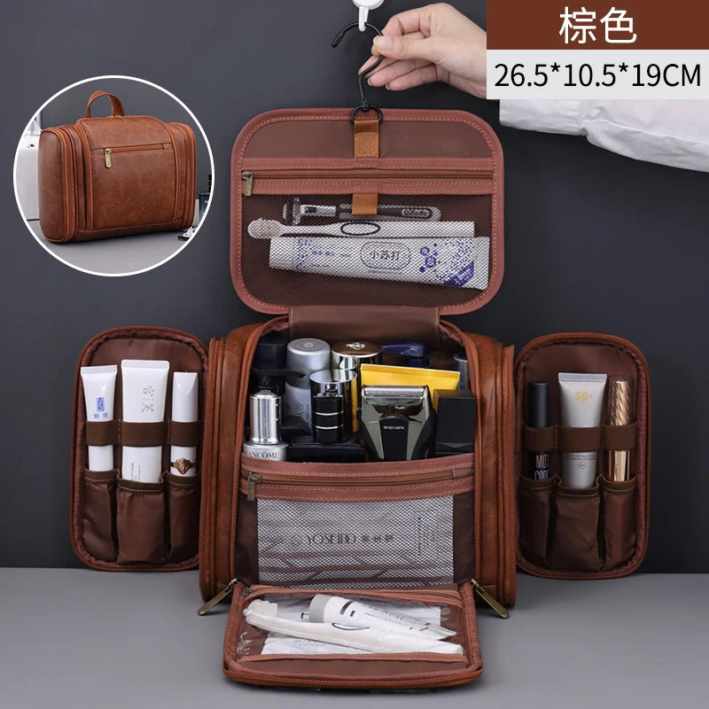 New Large-capacity Waterproof Toiletry Storage Bag with Hook, Portable Cosmetic Bag, Wet and Dry SeparationTravel Toiletry Bag