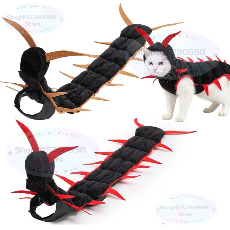 Halloween Pet Centipede Costume, Funny Cat Dog Cosplay Outfit,Spooky Insect Pet Dress Up for Halloween Party,Pet Cosplay Apparel