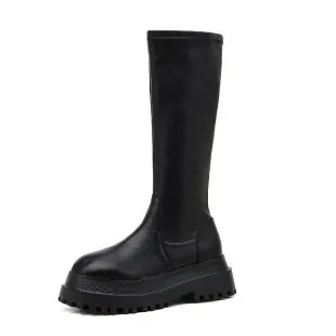 2024 New Winter Punk Style Women Ankle Boots Fashion Thick Sole Zippers Short Boot Ladies Elegant Platform Flats Heel Shoes