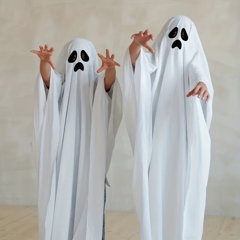 Halloween Ghost Cloak Adult Cosplay Costumes Anime No Face Man Role Play Apparel Parents-Kids Helloween Party Dress Horror Elf