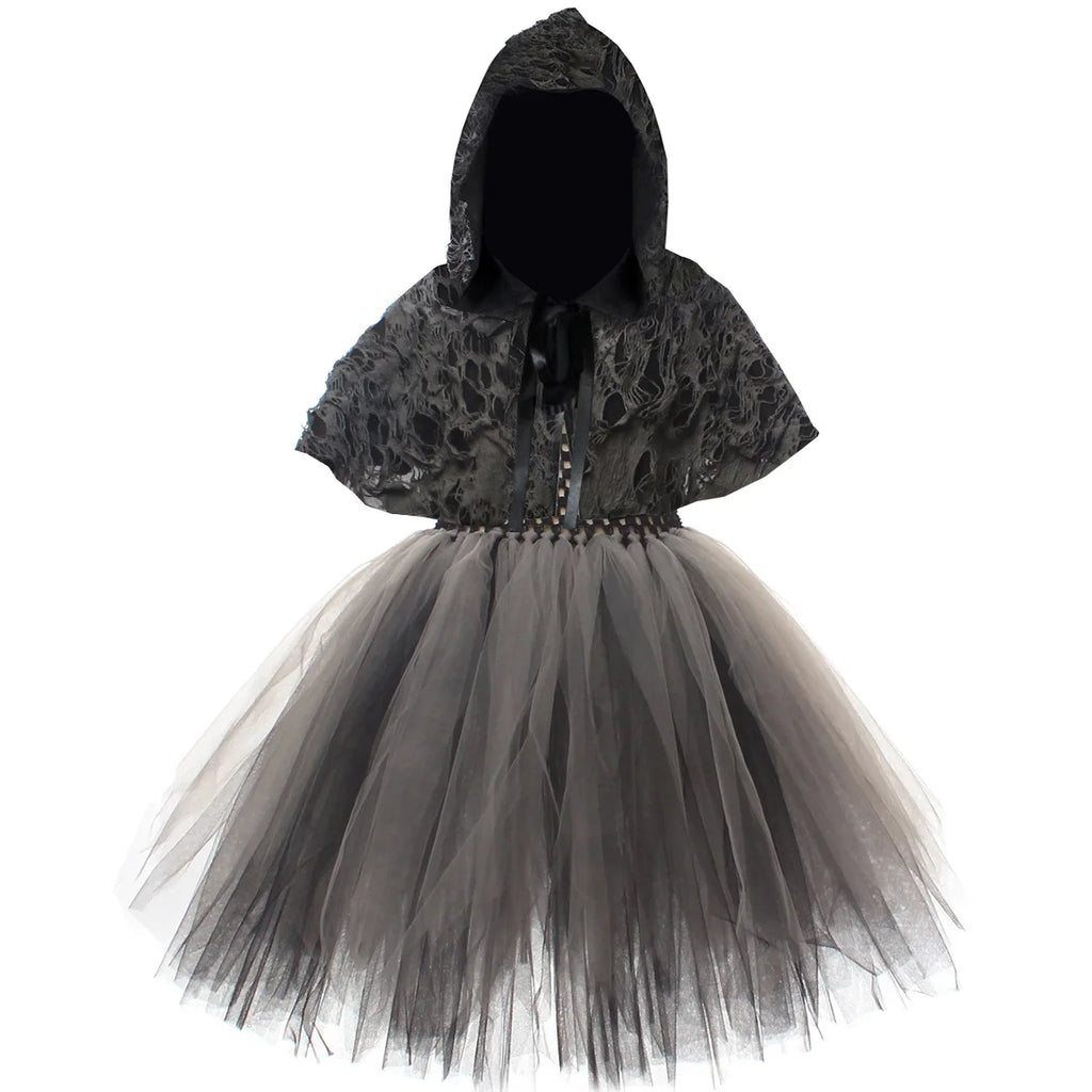 Halloween Grim Dresses Horror Death Cosplay Black Cloak Costume Girls Party Clothes Halloween Dress Demon Ghosts Costume