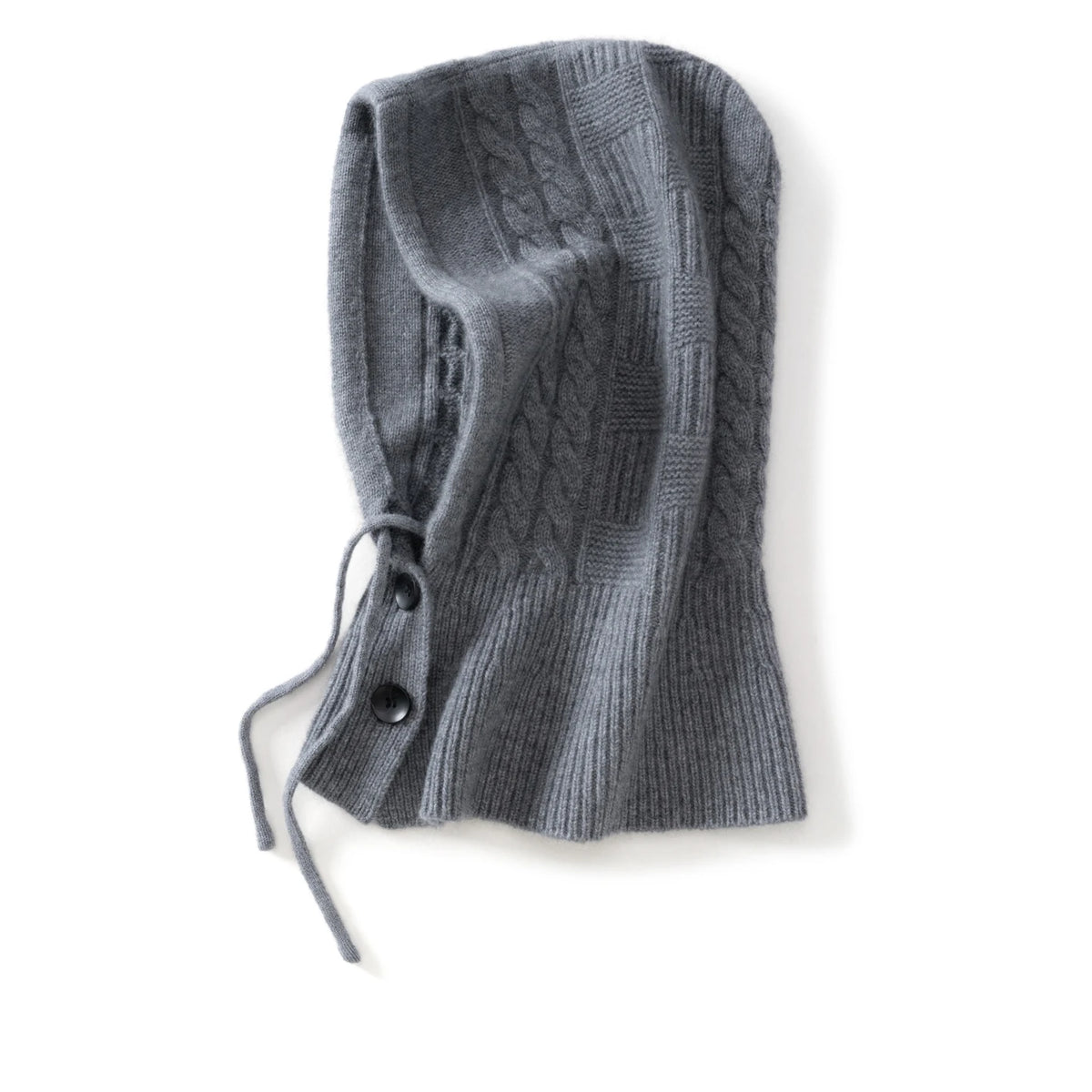 100%Quality Cashmere Balaclava Hoods For Women Warm Ring Scarf Beanie Hat Windproof Hooded Button-up Neck Collar Knitted Hat