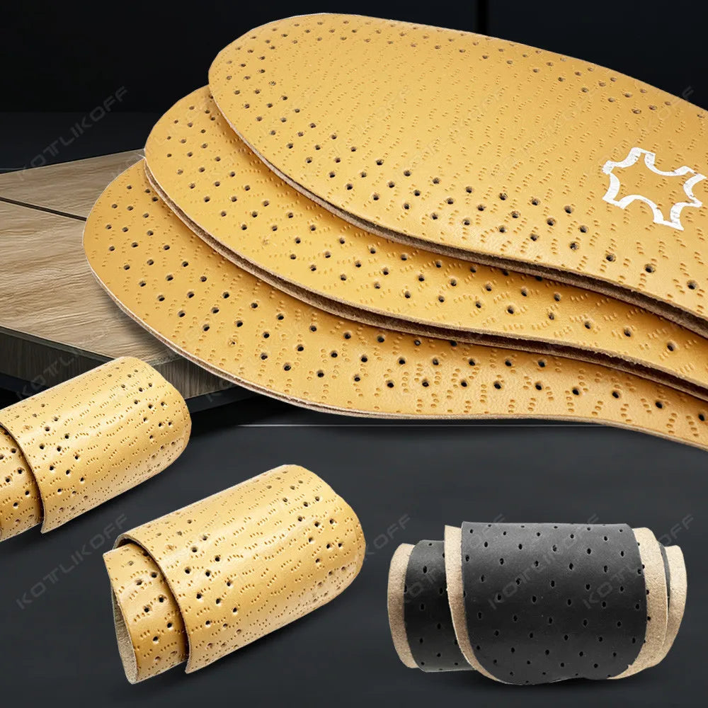 Ultra Thin Leather Insoles Antiperspirants Breathable Deodorant Sports Soft Sole Business Shoes Leather Replacement Inner Insole