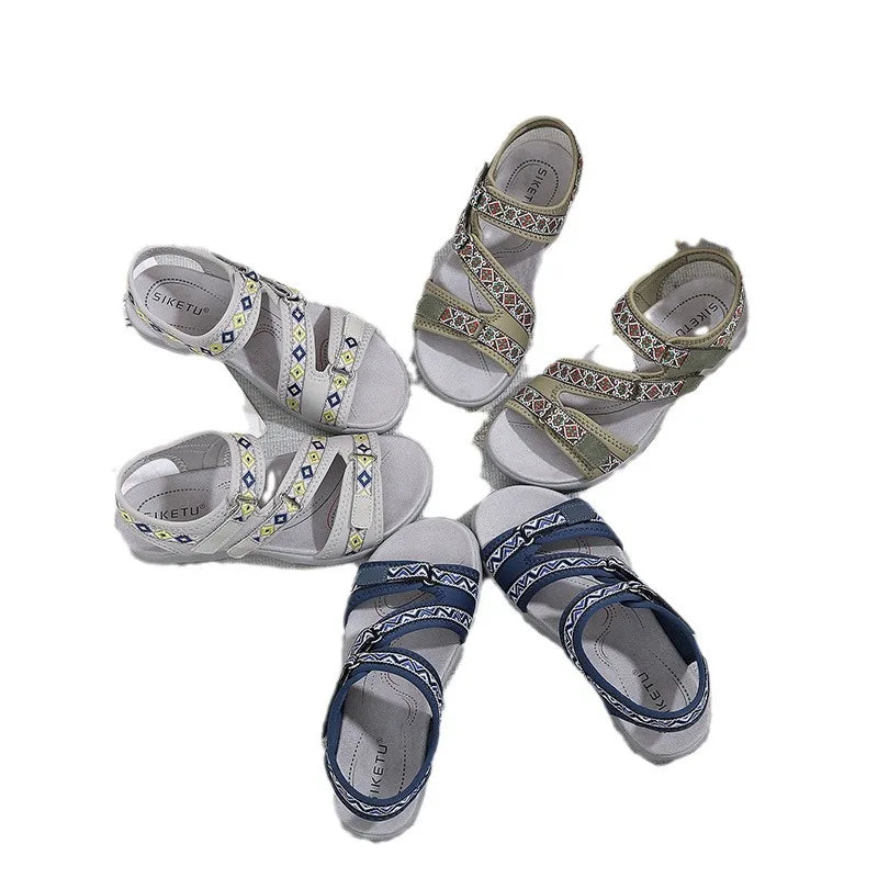 New Sandals Shoes Women Soft Sandals Lady Slip on Open Toe Walking Shoes Mother  Casual Footwear