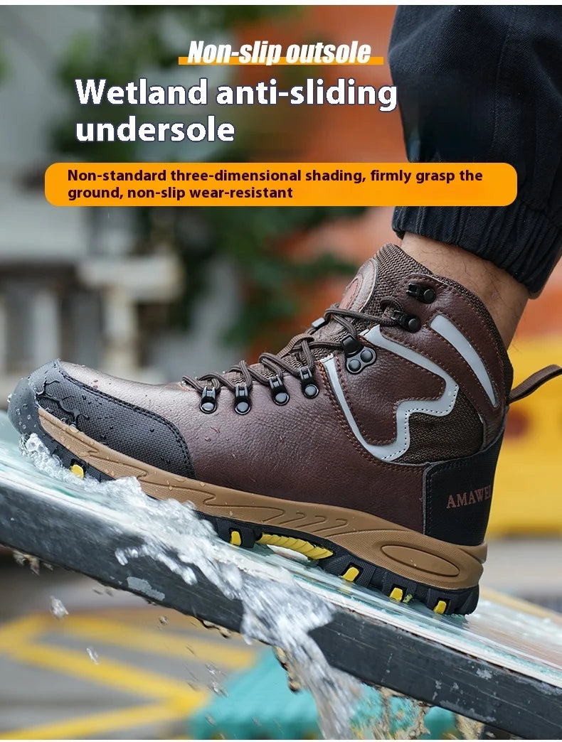 Men Safety Shoes Work Sneakers Indestructible Shoes Puncture-Proof Protective Shoes Work Boots Steel Toe Oil-resistant shoes