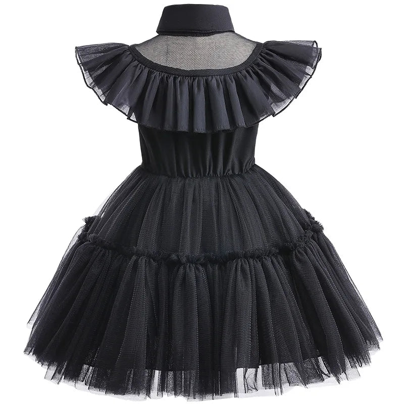 Halloween  Cosplay Costume 0-6-year-old Baby Fashion Hollow lace princess dress carnival girls black evening dress