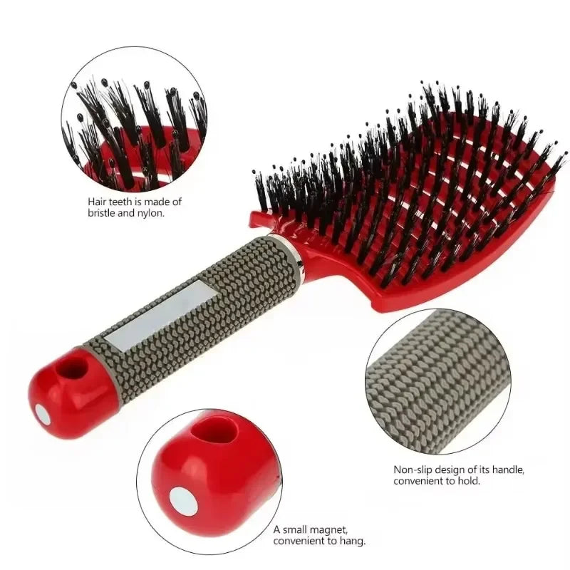 Salon Hairdressing Comb Bristle Women Scalp Massage Combs Professional Wet Curly Detangle Hair Brush For Barber Styling Tools