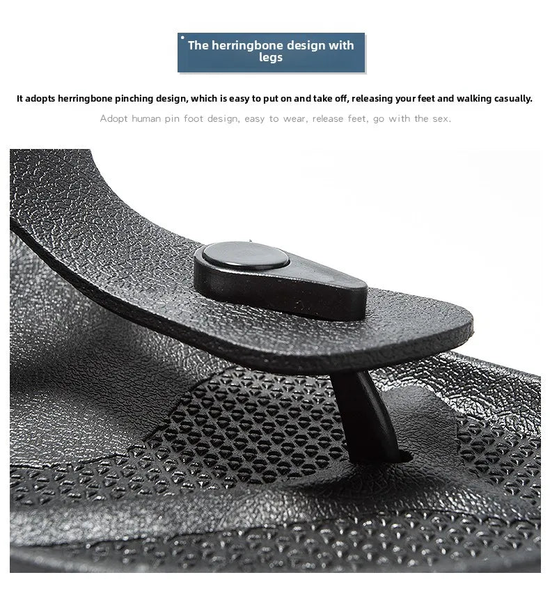 2026 New Summer Flip-flops for Men, Anti-slip, Trendy and Casual Solid-color Beach Shoes
