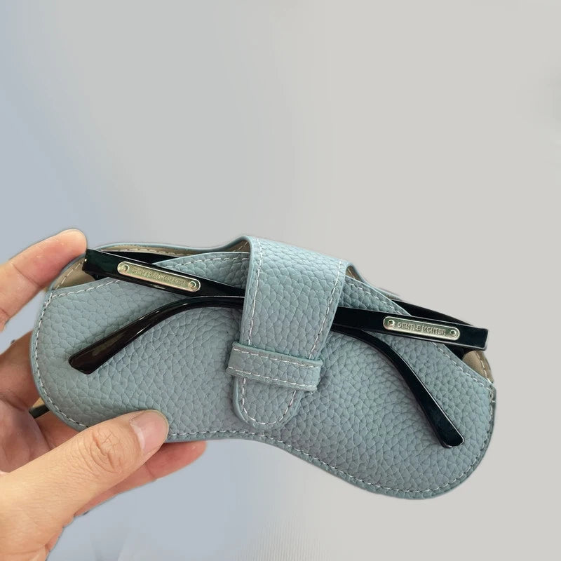 Glasses Case Women Leather Soft Glasses Bag Fashion Portable Sunglasses Box Bag Accessories Solid Eyewear Protector Case Pouch