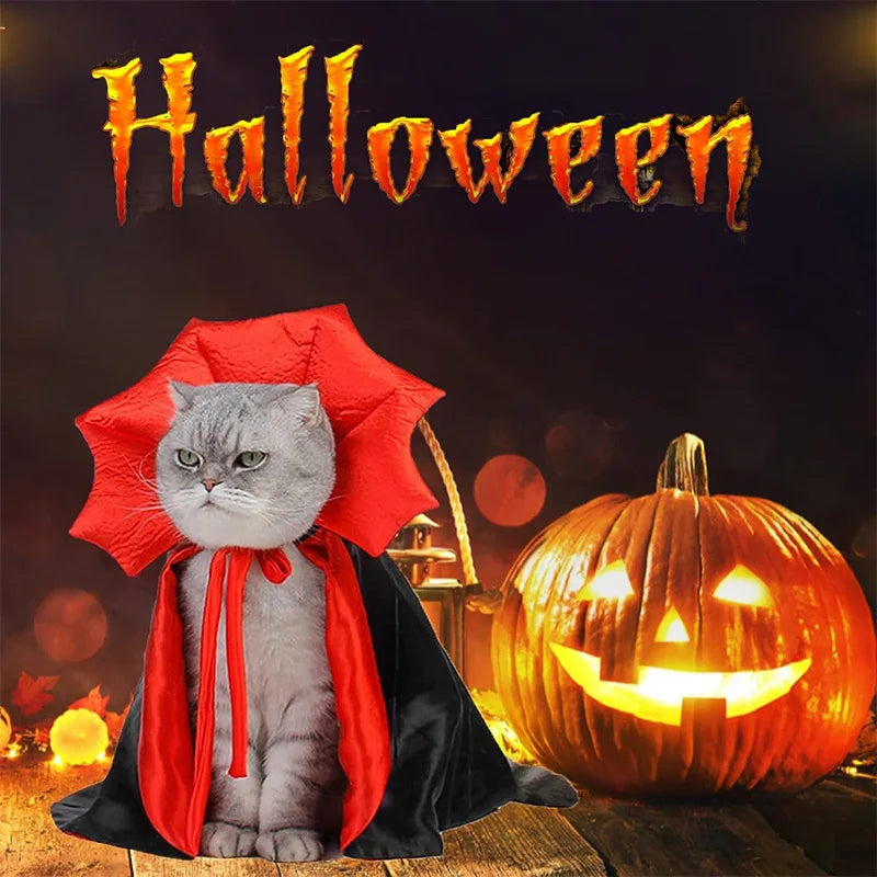 Halloween Vampire Pet Costumes Cats Dogs,Atmospheric Magic CloaksFunny Capes for Cats Dogs Cosplay Funny Coat