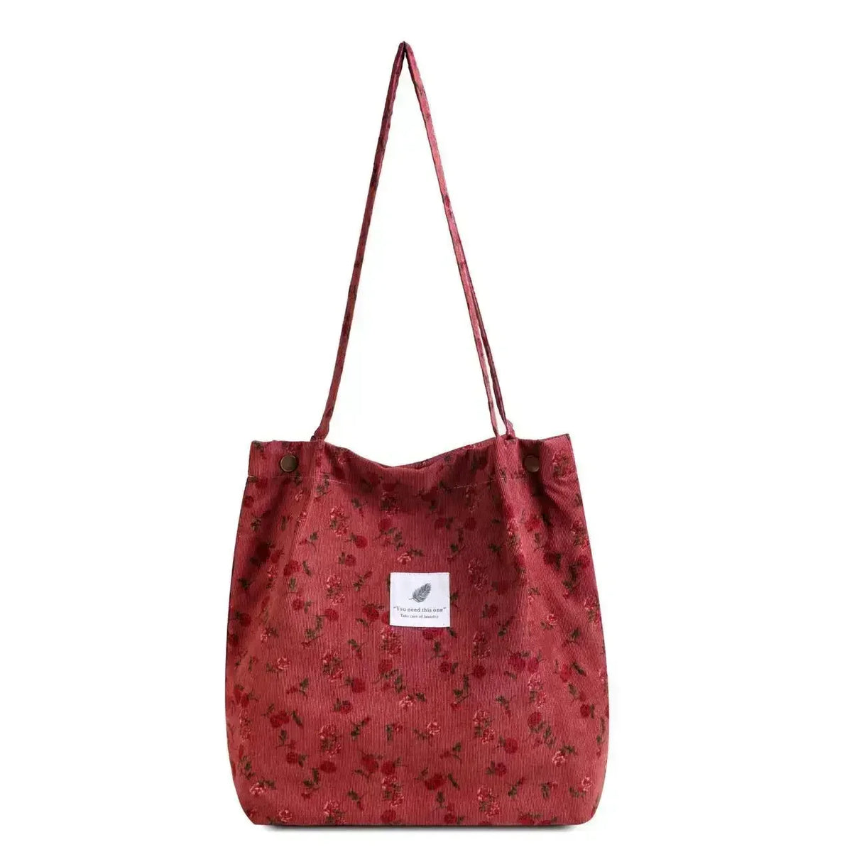 New Corduroy Shoulder Bag for Women Cotton Cloth Large Handbag Solid Color Eco Shopping Bag 2023 Ladies Reusable Totes Bags