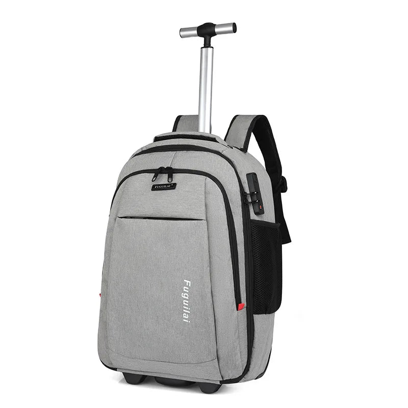 Men Trolley Backpack Rolling Luggage Travel Backpacks Trolley Bag with wheels Business Wheeled Backpack Cabin Carry on Luggage