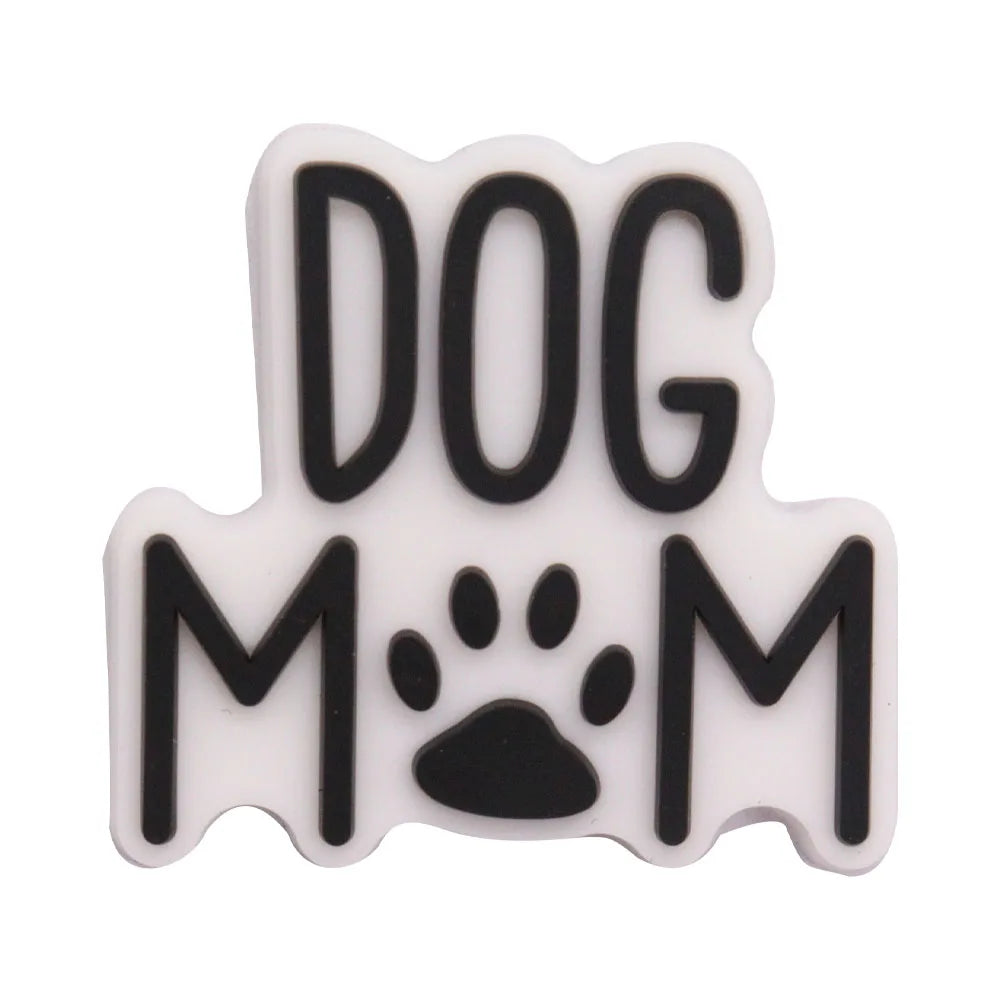 1PCS PVC Kawaii Animal Kinds Of Dog Mom Dad Sandals Shoe Decoration Charms Fit Wristbands Buckle Slipper Accessories Xmas Gifts