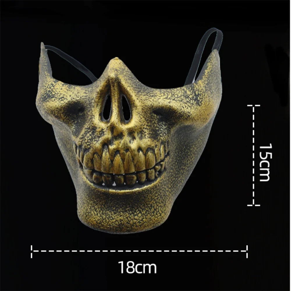 Halloween Skull Mask Creative Funny Party Props Holiday Supplies Horror Demon Accessories Men Skeleton Mask Half Face Cover