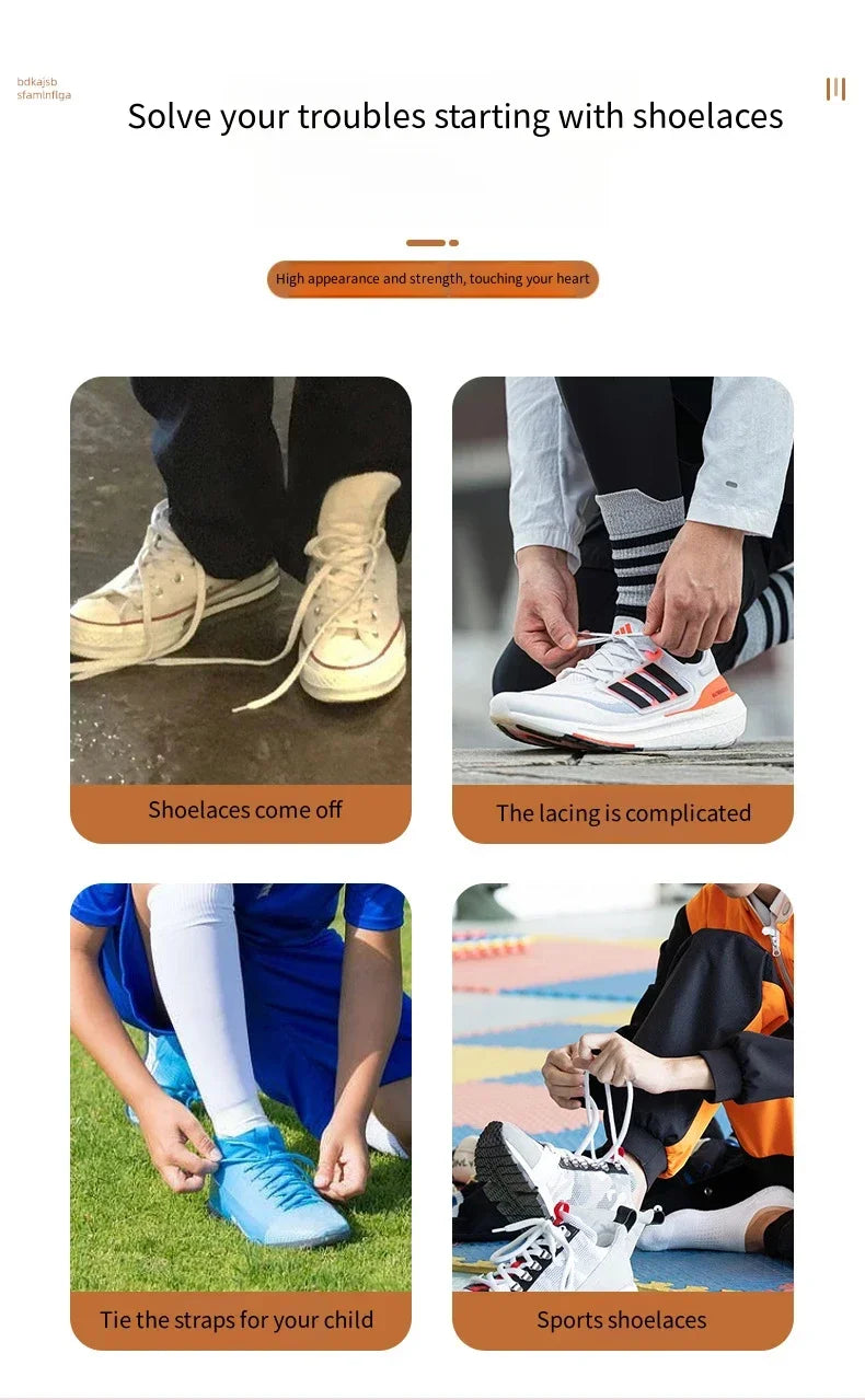 No Tie Shoe Laces Magnetic Shoelaces Without Ties Colorful Lock Elastic Laces Sneakers for Kids Adult Flat Shoelace Rubber Bands