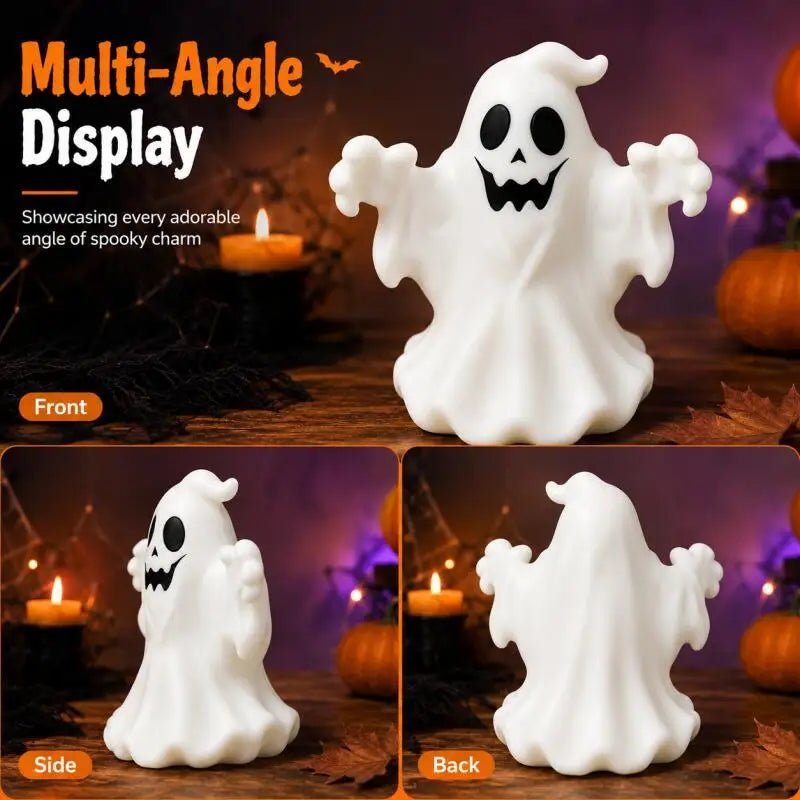 Halloween Ghost Figurine, Cute Spooky Desktop Ornament for Table, Shelf, Office, Home Party Seasonal Decor